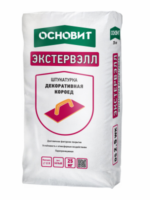 Штукатурка декоративная "КОРОЕД" ЭКСТЕРВЭЛЛ OS-2.0 WK белая (фракция - 2,0 мм)