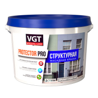 Краска ВГТ структурная, ProtektorPRO, фасадная 15 кг